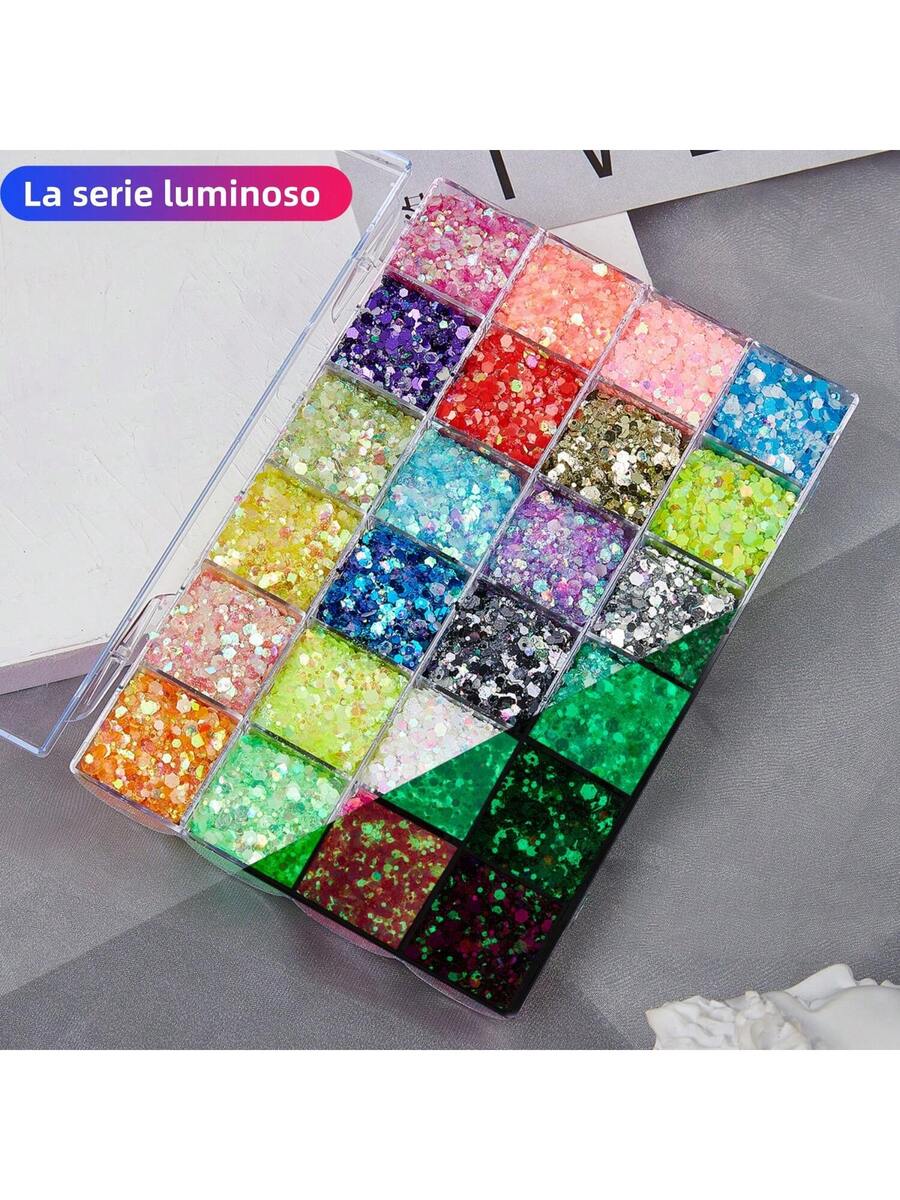 Paleta de maquillaje en gel con purpurina de 24 colores