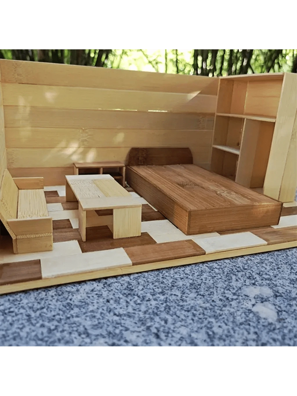 50 piezas Tiras de madera de bambú