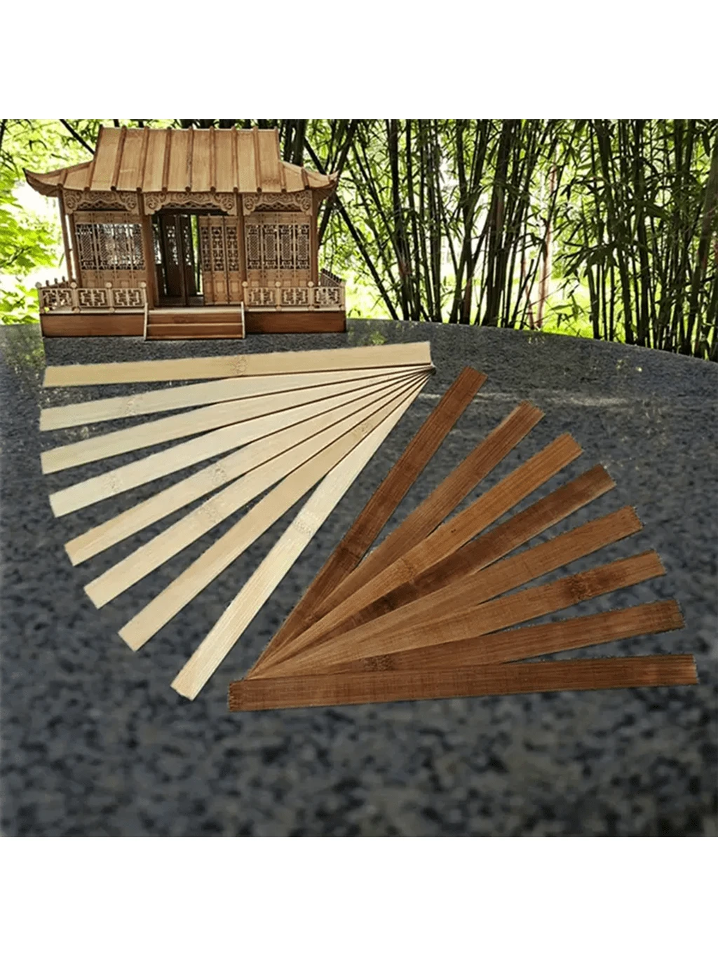 50 piezas Tiras de madera de bambú