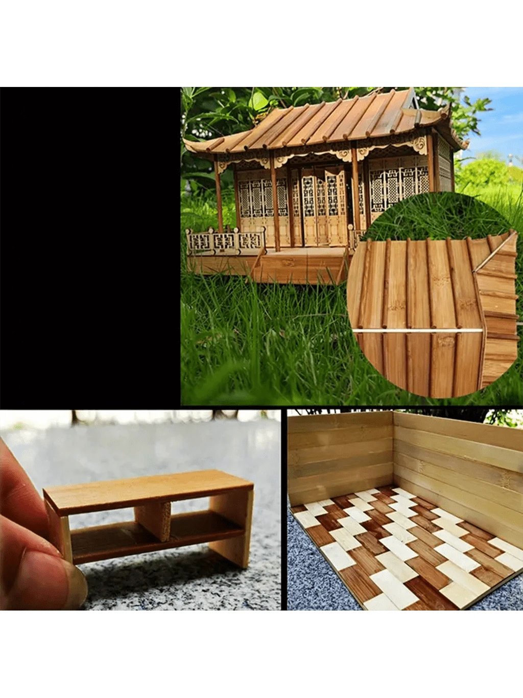 50 piezas Tiras de madera de bambú