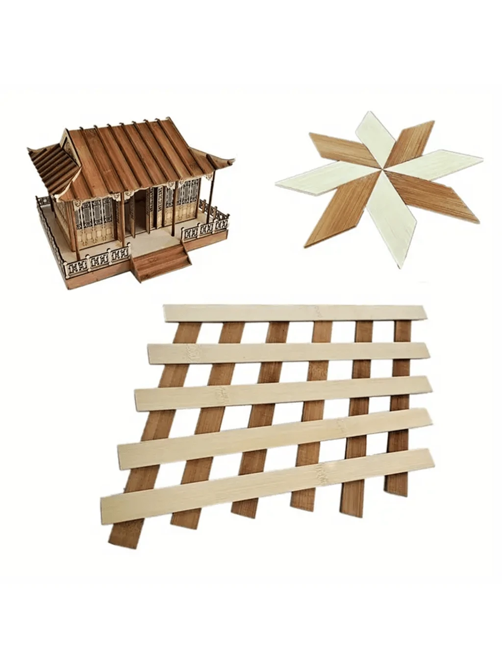 50 piezas Tiras de madera de bambú