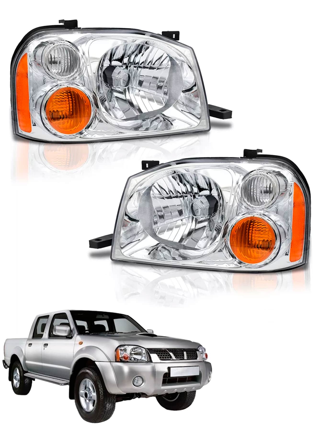 Par Faros Delanteros Nissan Frontier Np300 D22 NS-09210 NS-09211 2008 2009 2010 2011 2012 2013 2014 2015