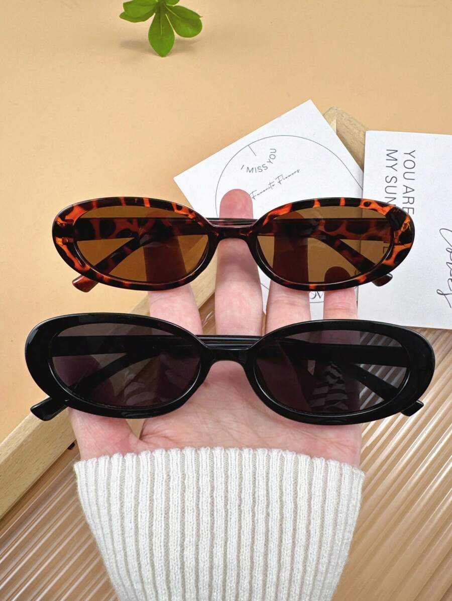 gafas con estampado de leopardo y marcos geométricos multicolor