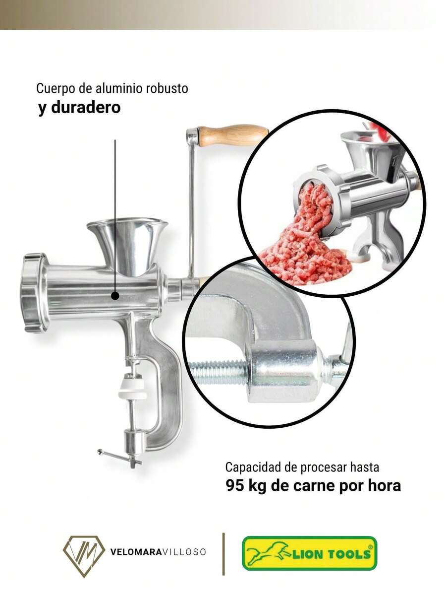 Molino Carne Picadora Manual Portátil Prensa