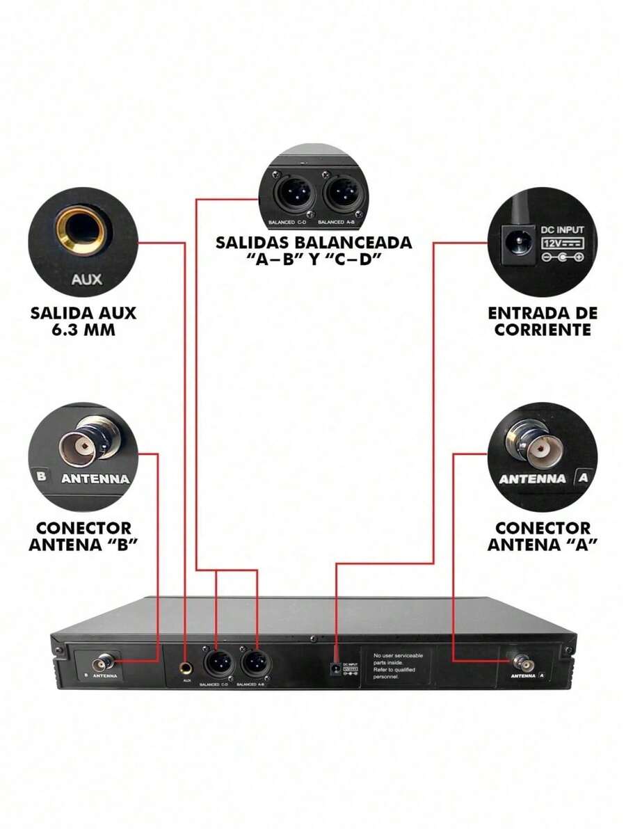 Set Profesional 4 Micrófonos Inalámbricos