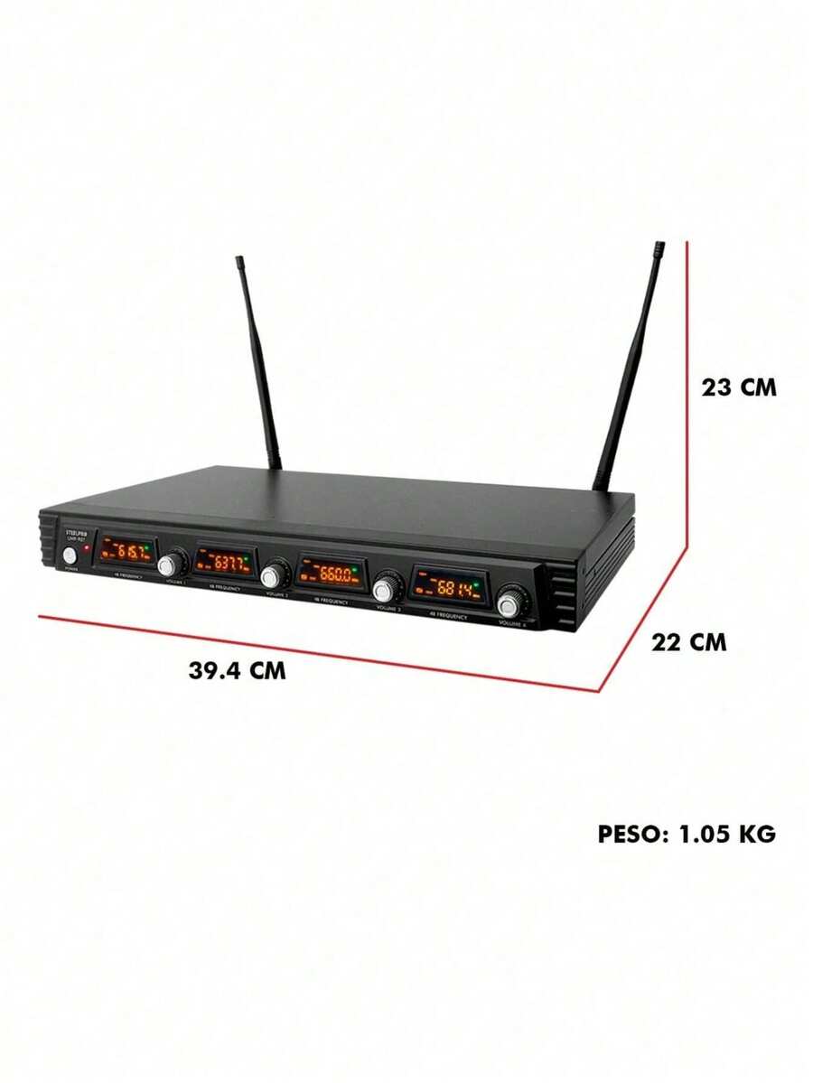Set Profesional 4 Micrófonos Inalámbricos