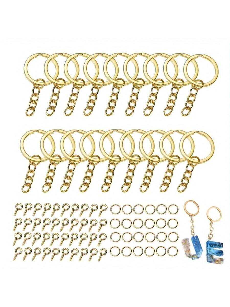 120 piezas Kit de anillas de salto para llaveros