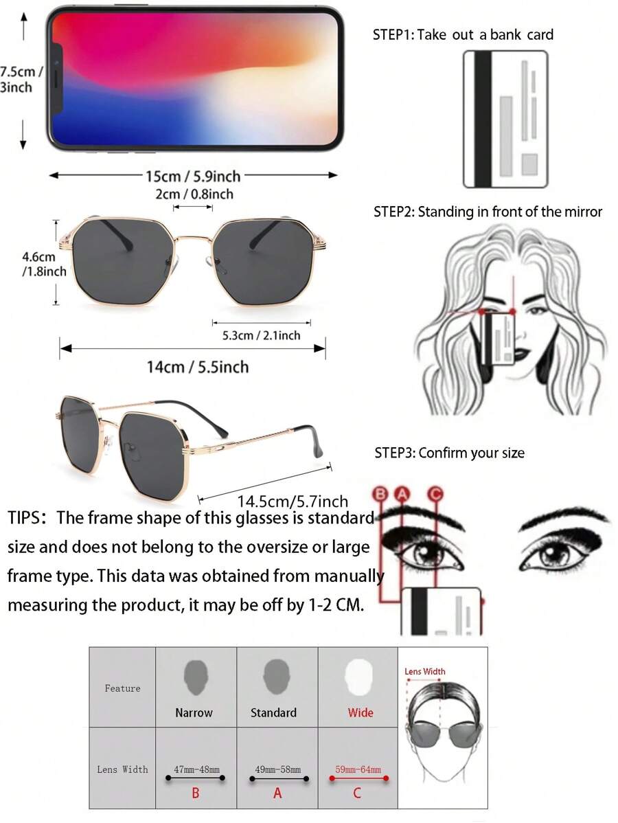 Gafas de moda metálicas y geométricas