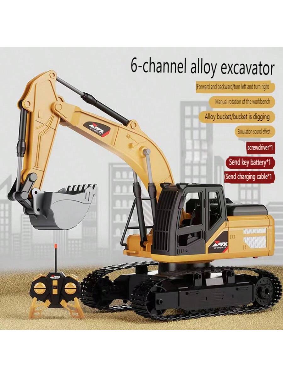 Excavadora de control remoto de 11 canales de aleación y plástico