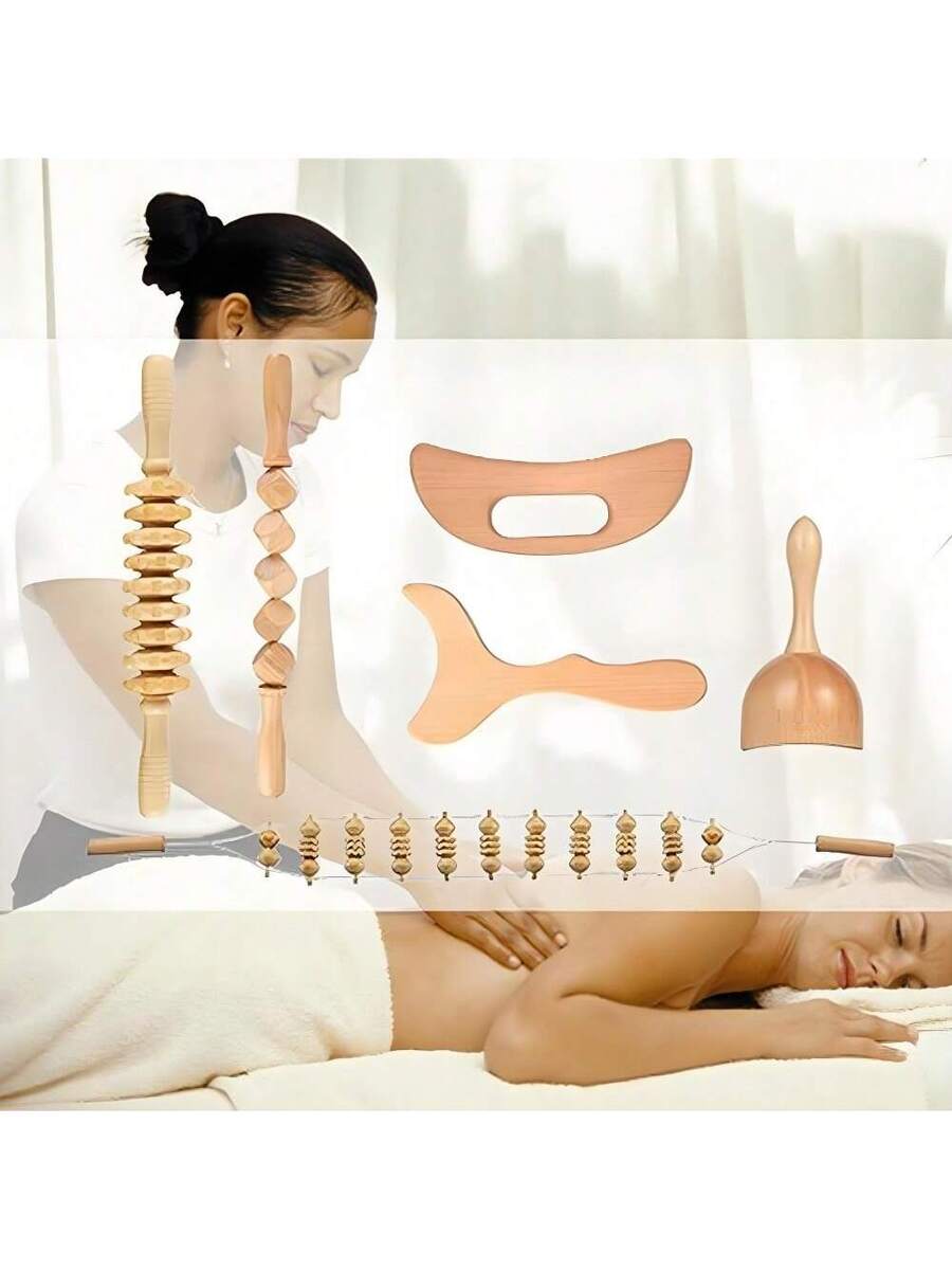 6 En 1Herramientas De Madera De Terapia Masaje