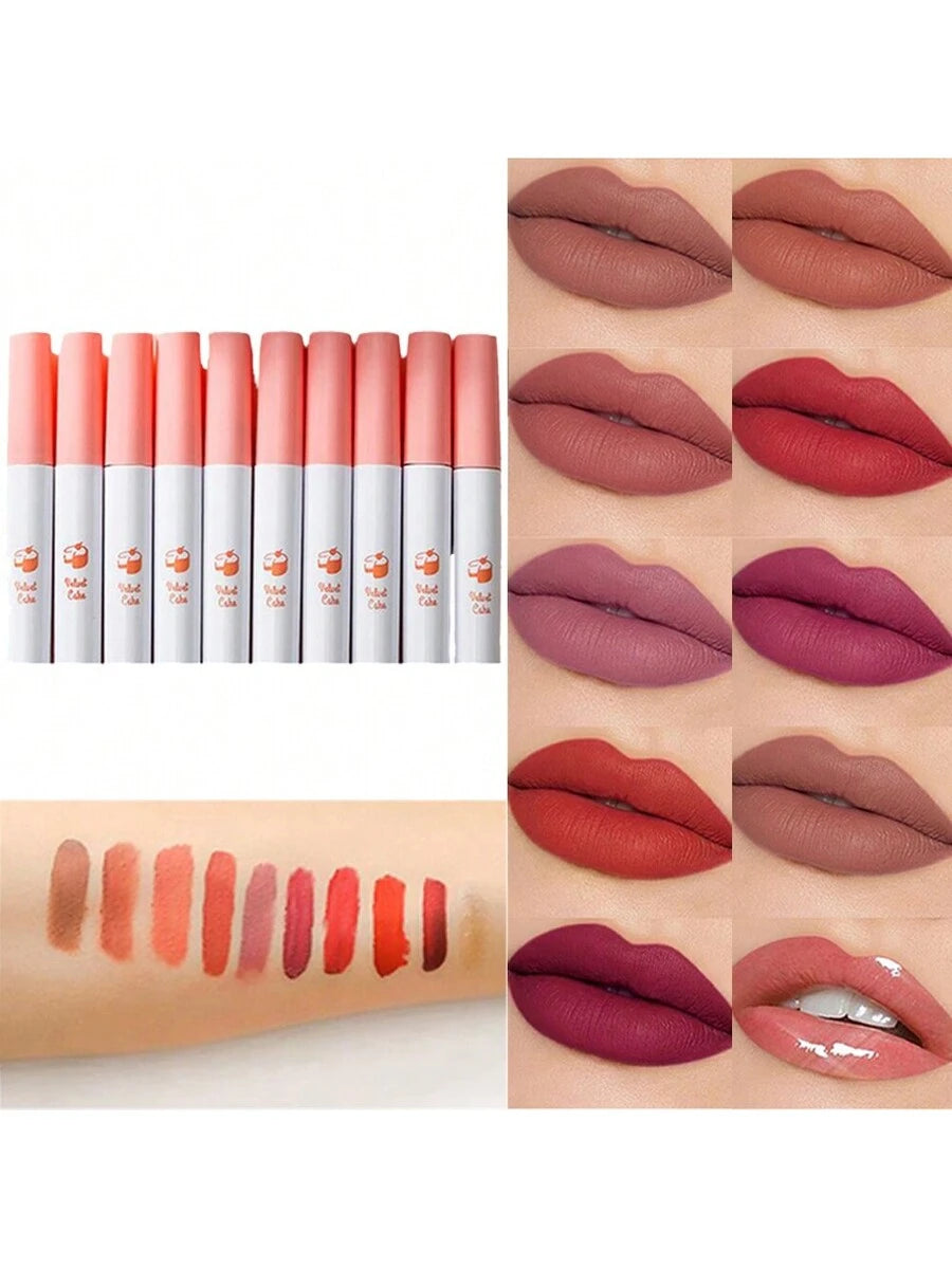 Juego de brillo de labios mate paquete de 10