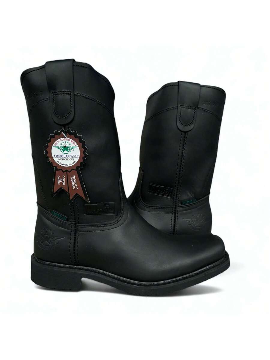 Bota Industrial Vaquera Uso Rudo Piel Suela Hule American WELT