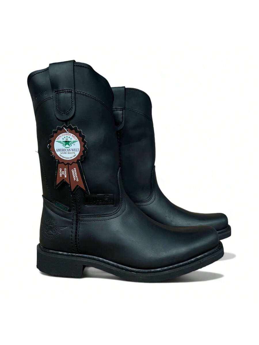 Bota Industrial Vaquera Uso Rudo Piel Suela Hule American WELT