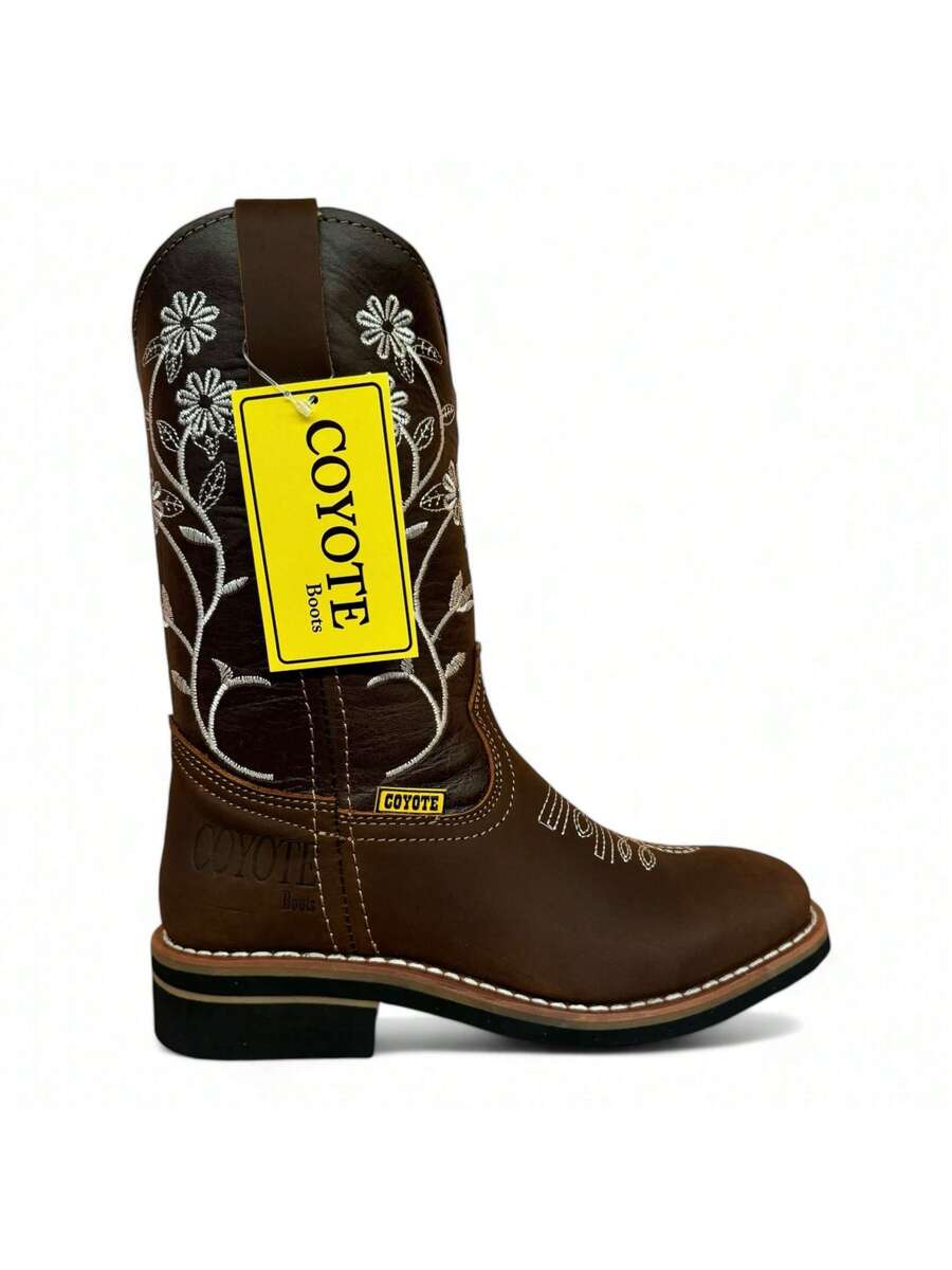 BOTA VAQUERA DAMA ELEGANTE EN DURADERAS COLOR CAFE MARCA COYOTE