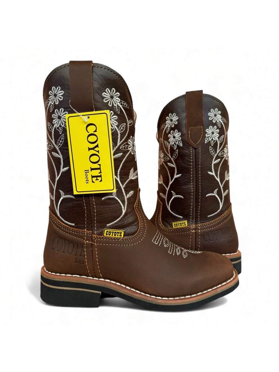BOTA VAQUERA DAMA ELEGANTE EN DURADERAS COLOR CAFE MARCA COYOTE