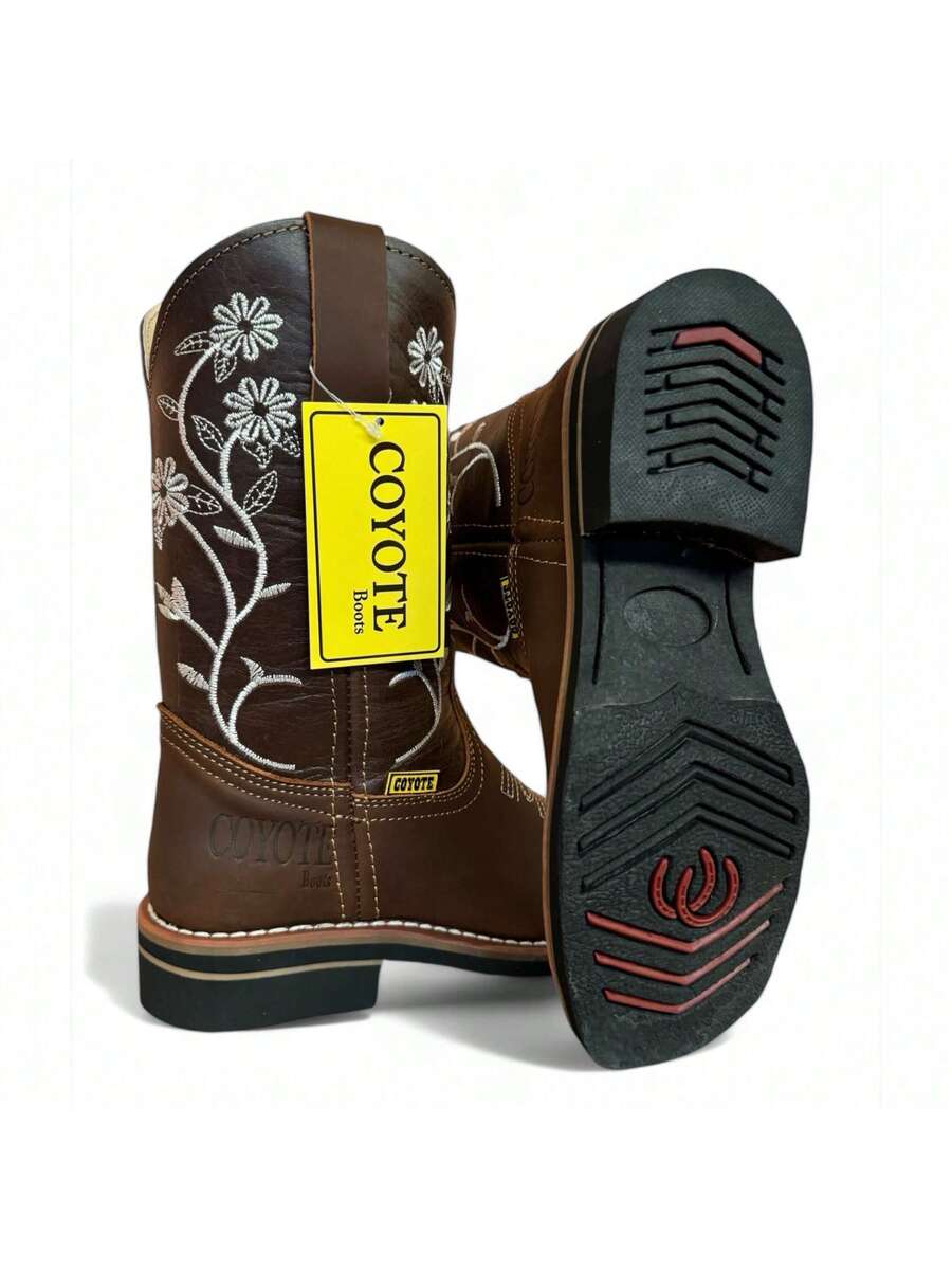 BOTA VAQUERA DAMA ELEGANTE EN DURADERAS COLOR CAFE MARCA COYOTE