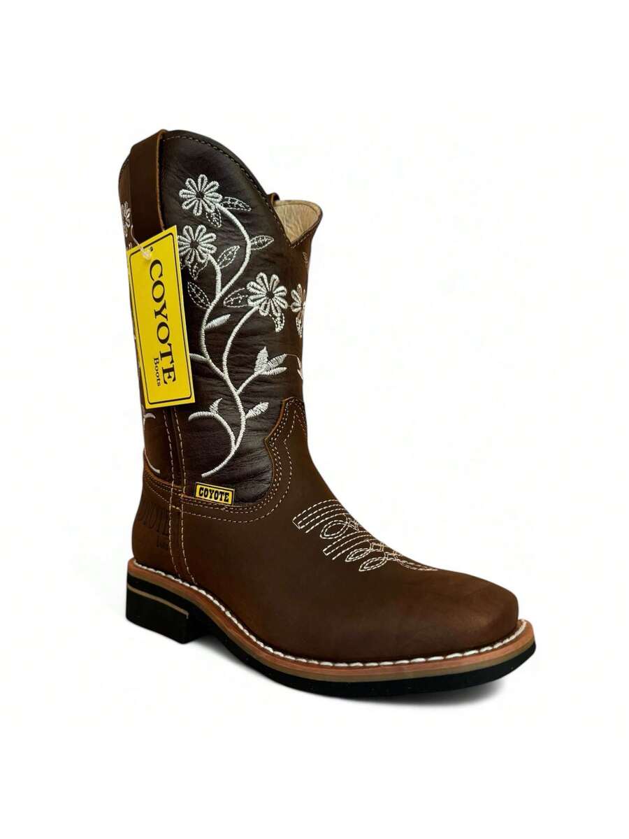 BOTA VAQUERA DAMA ELEGANTE EN DURADERAS COLOR CAFE MARCA COYOTE