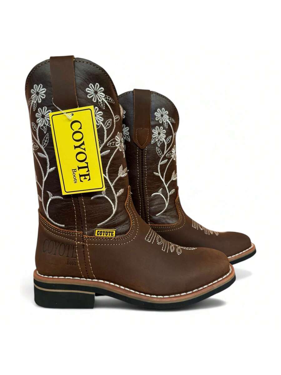 BOTA VAQUERA DAMA ELEGANTE EN DURADERAS COLOR CAFE MARCA COYOTE