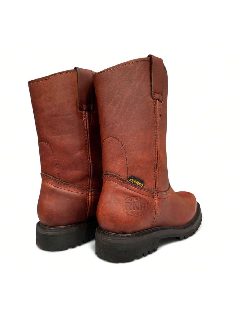 BOTA DE TRABAJO USO RUDO O INDUSTRIAL EN PIEL GENUINA DE ALTA CALIDAD PIEL CORTE VACUNO DE SELECCION CON SUELA TRACTOR EN HULE RESISTENTE