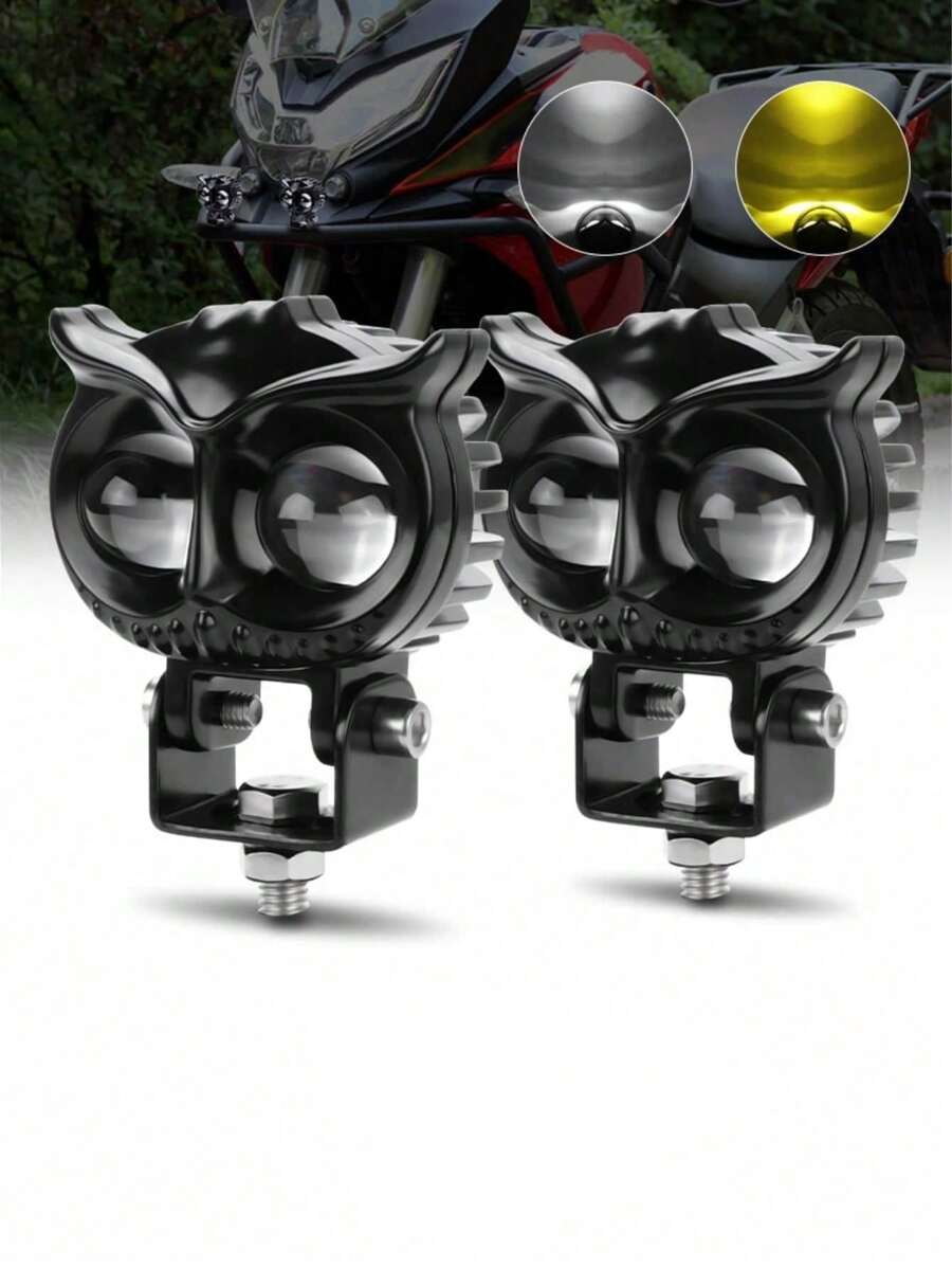 Faros auxiliares con lupas Buho de motocicleta antiniebla