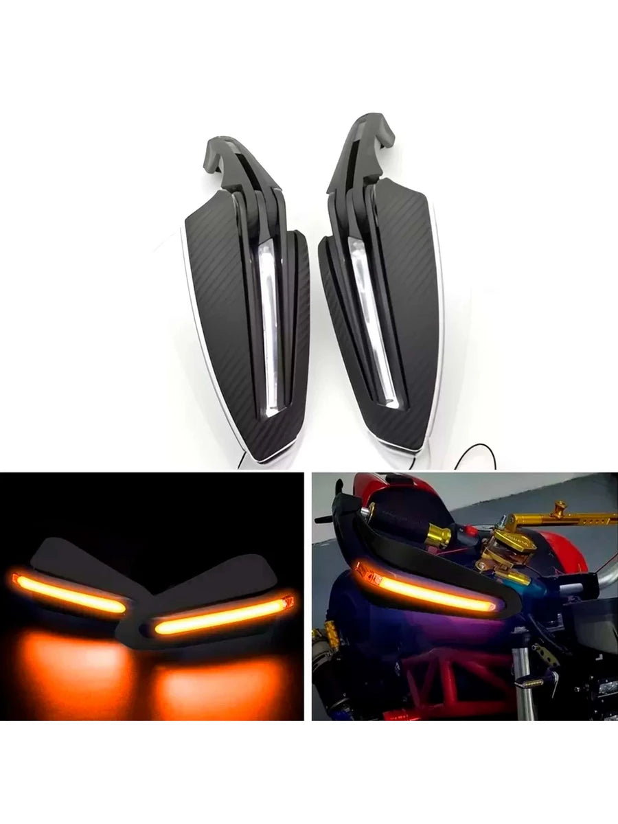 Cubre Puño Moto Universal Handguard Luz Led Protector Manos