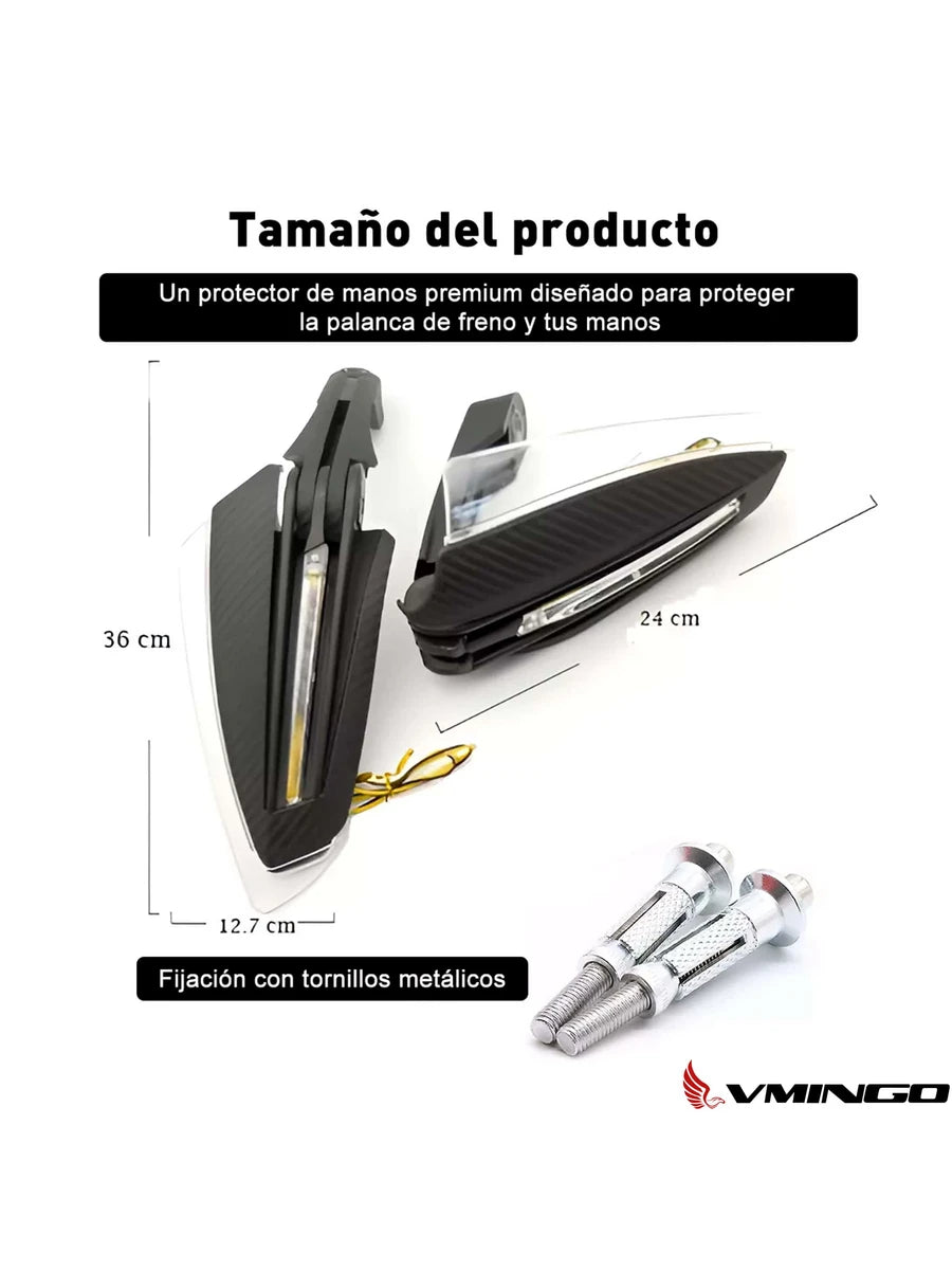 Cubre Puño Moto Universal Handguard Luz Led Protector Manos