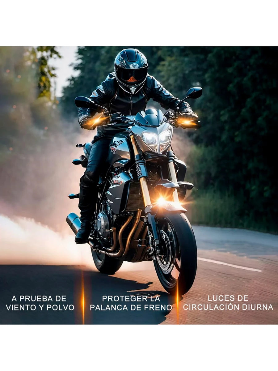 Cubre Puño Moto Universal Handguard Luz Led Protector Manos