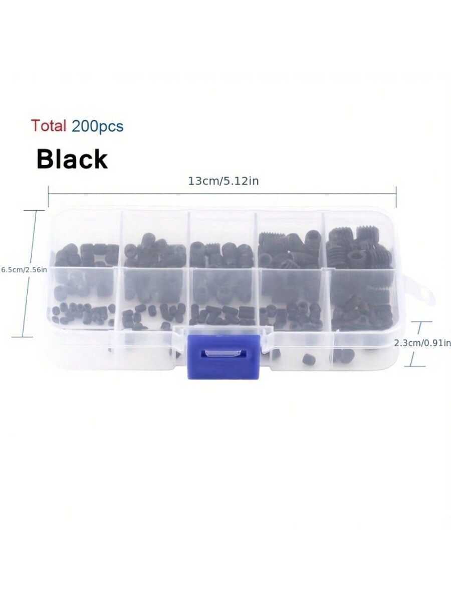 Set de 100-200 piezas de tornillos Allen de acero inoxidable