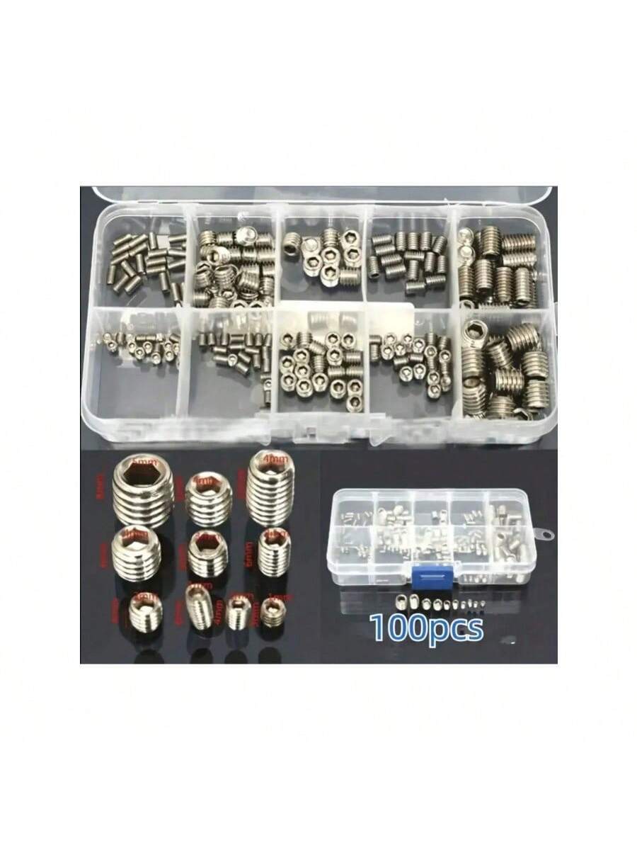 Set de 100-200 piezas de tornillos Allen de acero inoxidable