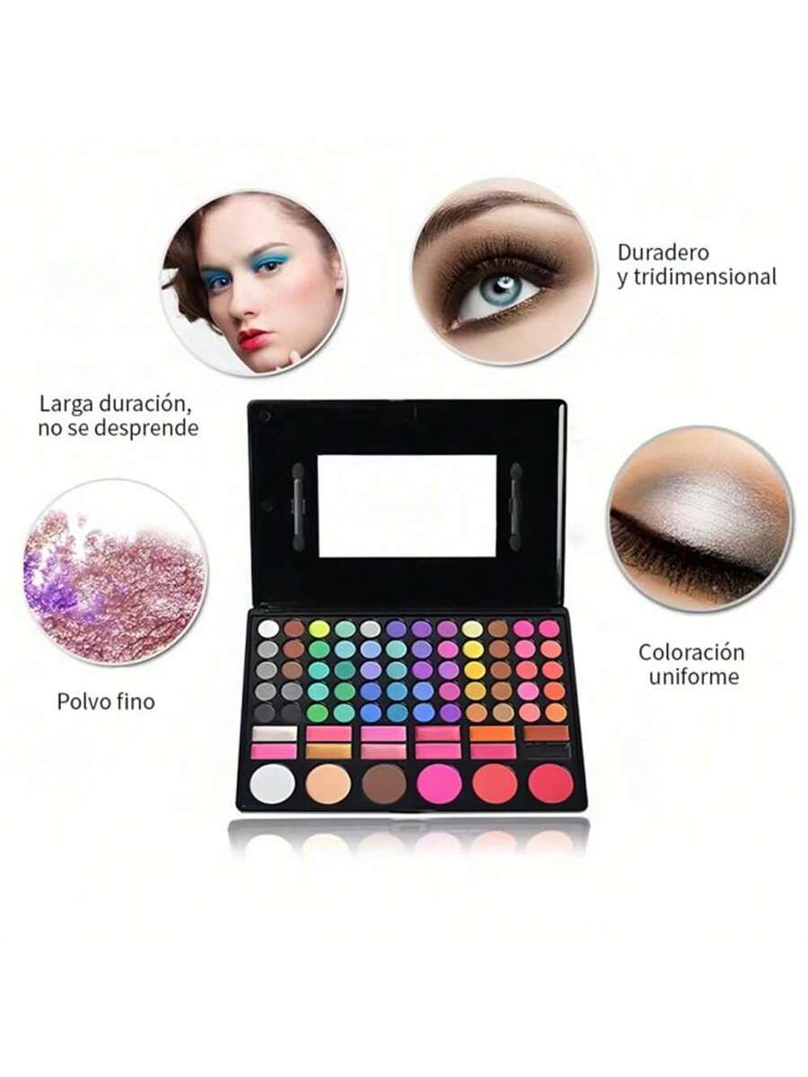 Paleta de sombras de ojos de maquillaje de 78 colores