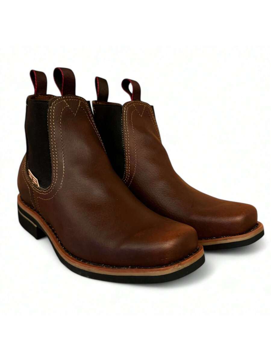 BOTINES EN PIEL GENUINA VAQUEROS USO CASUAL MOTOCICLETA O MONTAR MARCA TOMAS