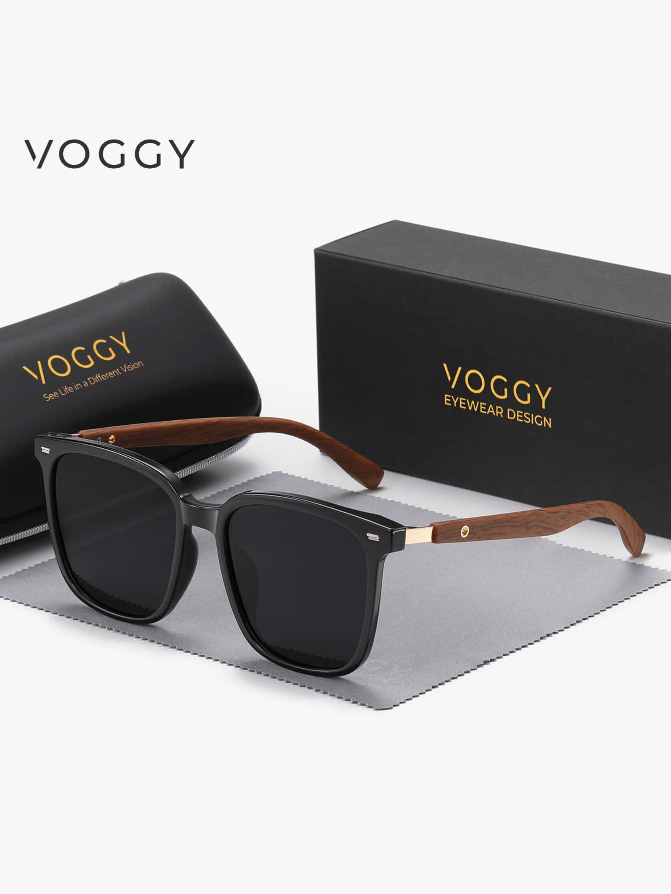 Gafas decorativas VOGGY de metal polarizadas extragrandes