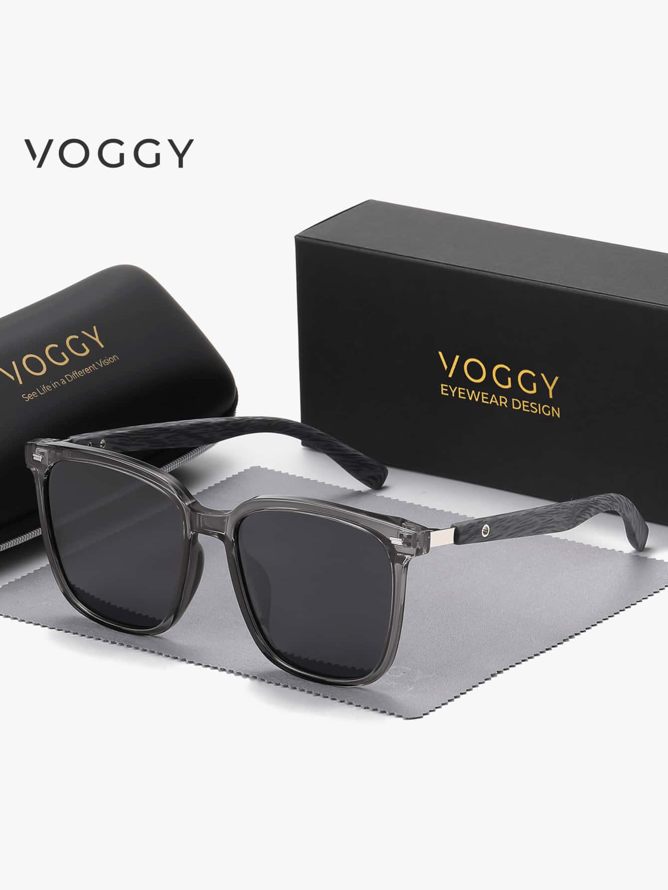 Gafas decorativas VOGGY de metal polarizadas extragrandes