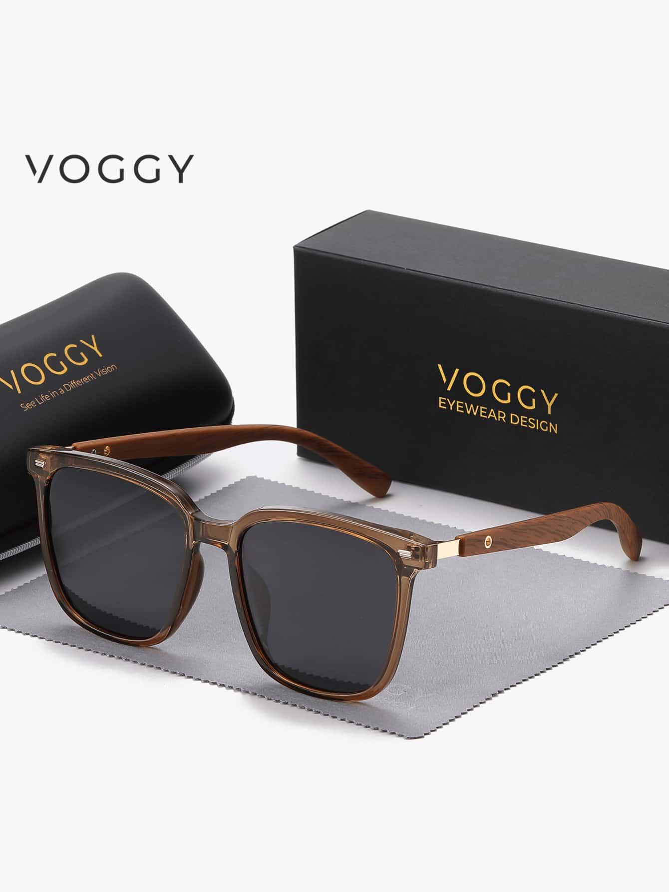 Gafas decorativas VOGGY de metal polarizadas extragrandes