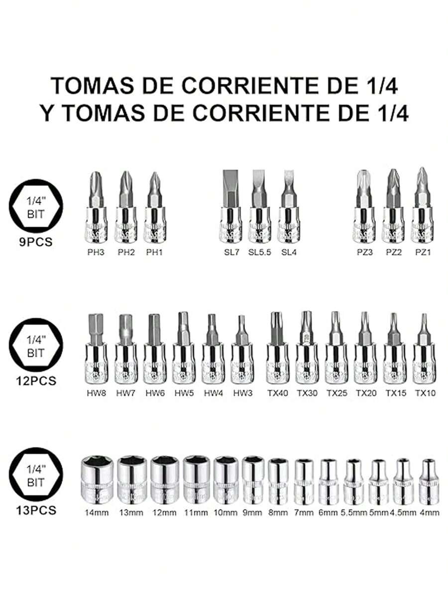 Juego De Llaves De Vaso 46 Piezas