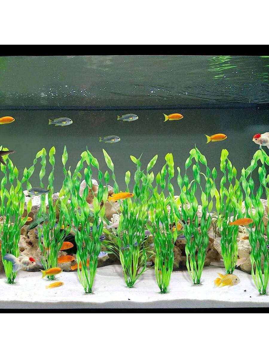 10 piezas de algas marinas artificiales para acuario