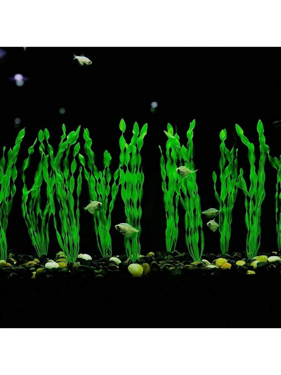 10 piezas de algas marinas artificiales para acuario