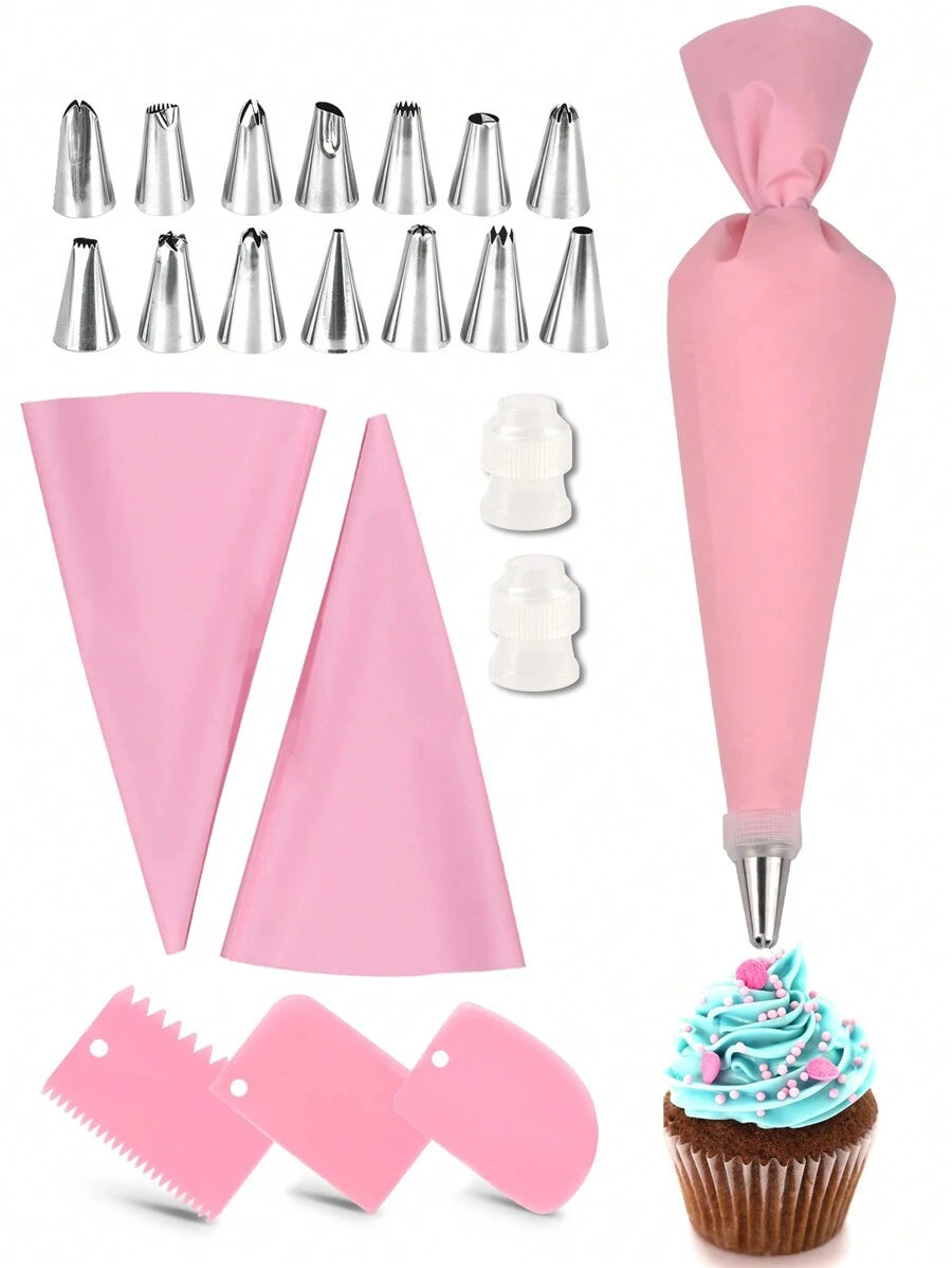 14 piezas Boquilla de tubería & Bolsa de pastel Set