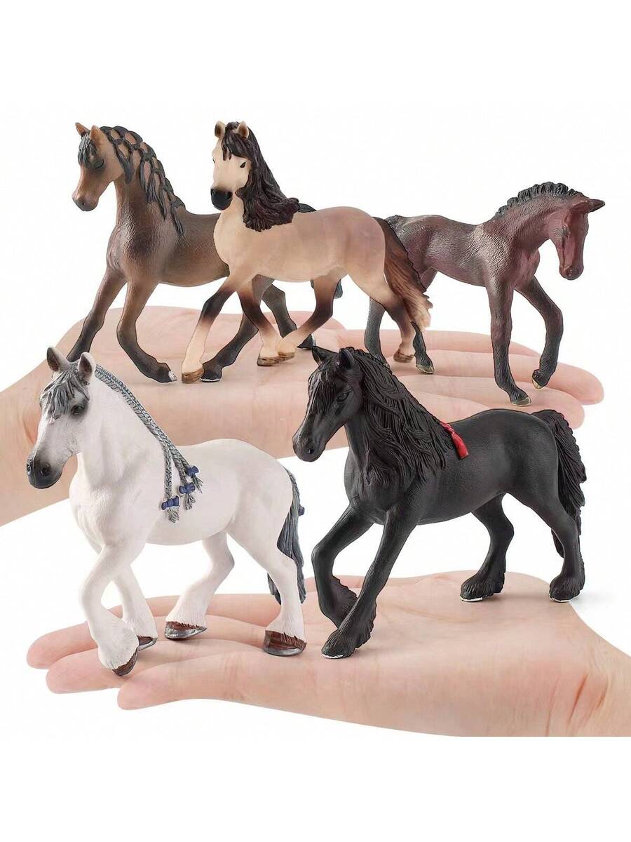 Modelo de caballo realista, animal de granja de caballos salvajes