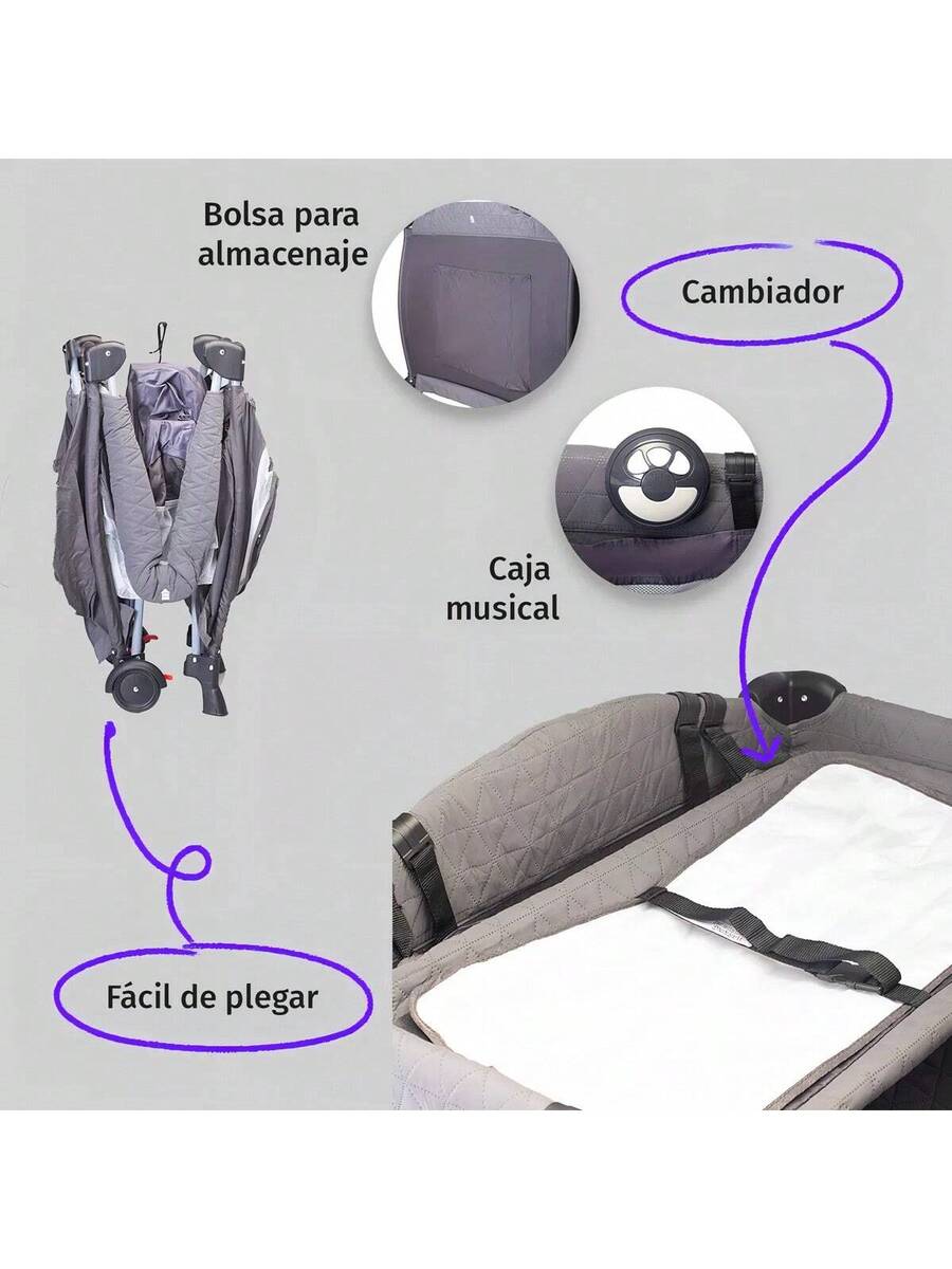 Cuna Corral AEIOU con Cambiador