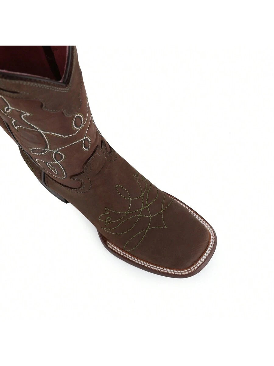 Botas Vaqueras para Mujer Bordadas de Media Pantorrilla