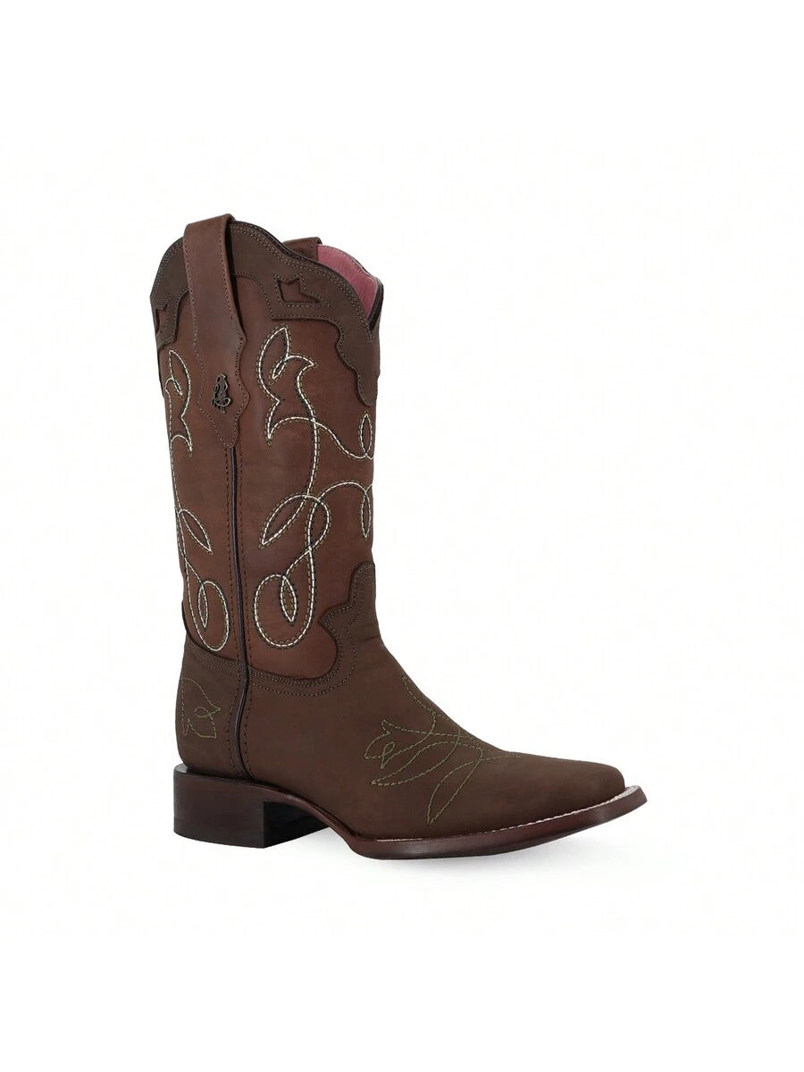 Botas Vaqueras para Mujer Bordadas de Media Pantorrilla