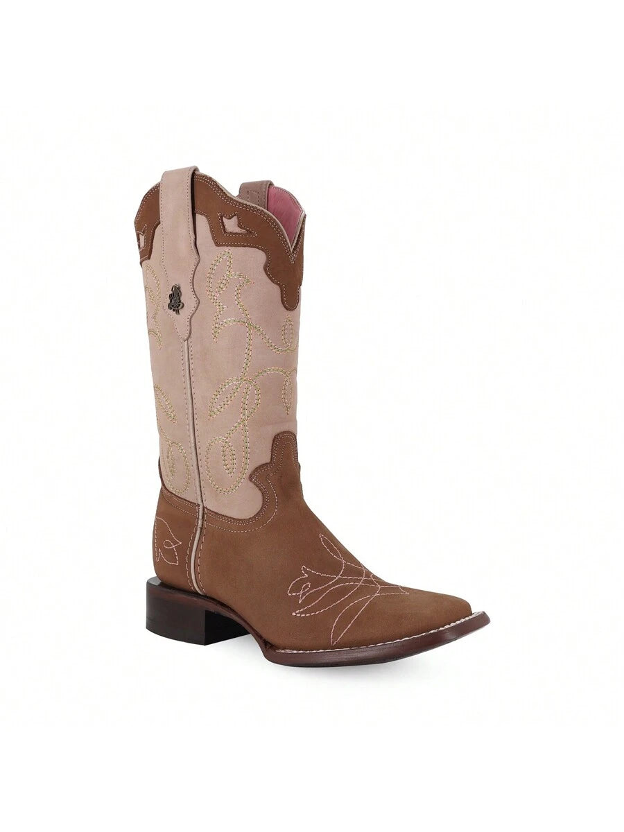 Botas Vaqueras para Mujer Bordadas de Media Pantorrilla
