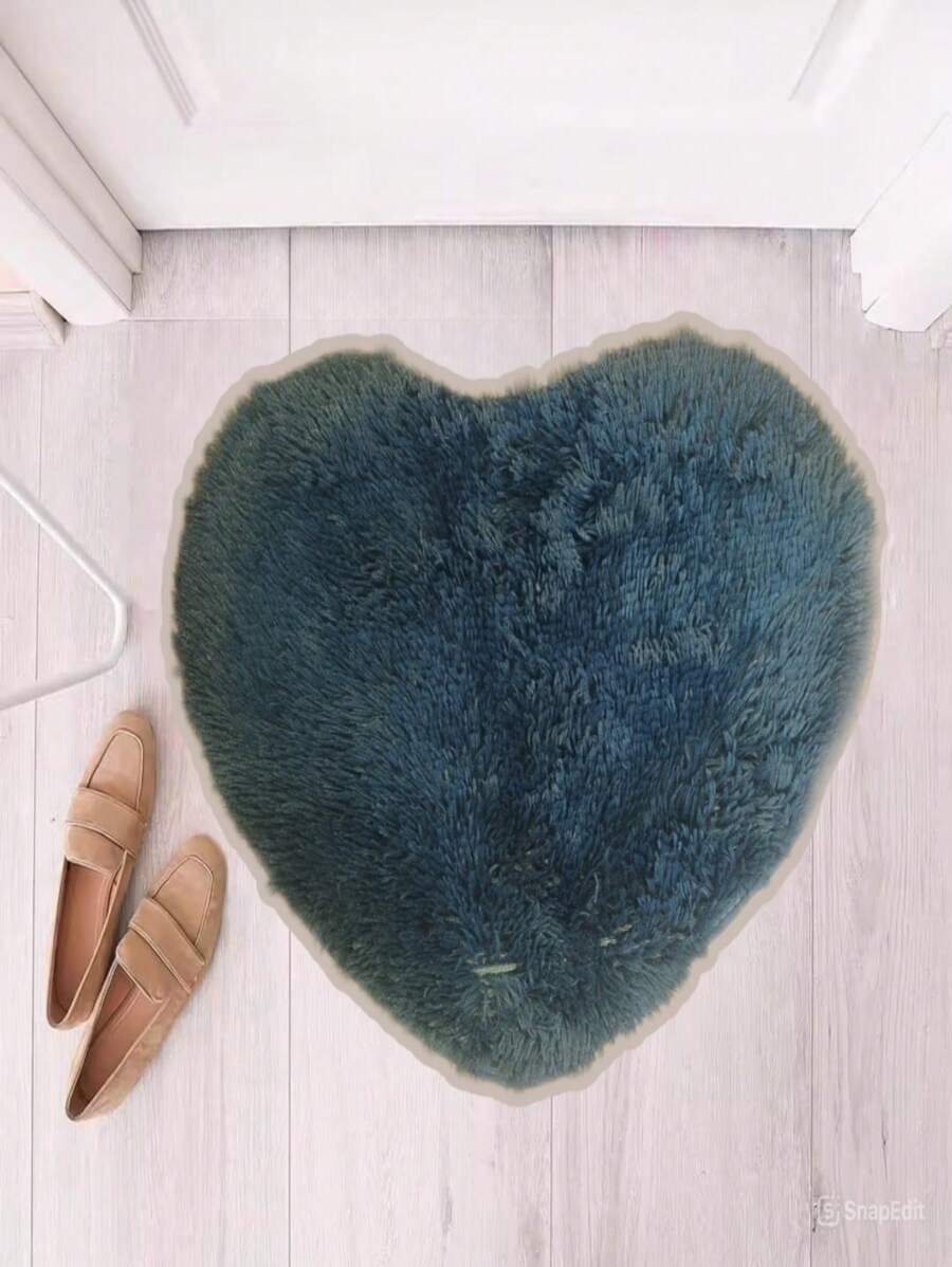 Alfombra en forma de corazón felpa 1 pieza colores variados 60cm