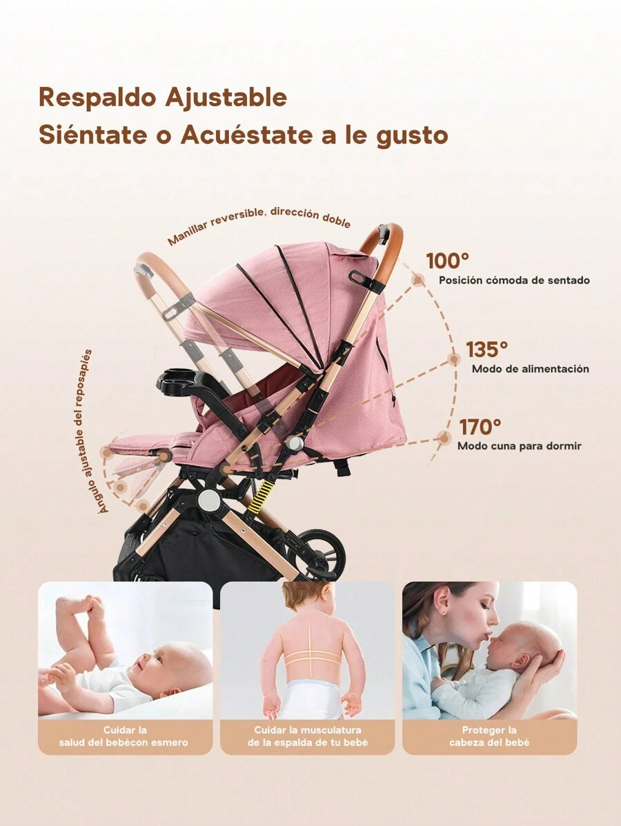 H HIBOBI Cochecito de bebé reversible
