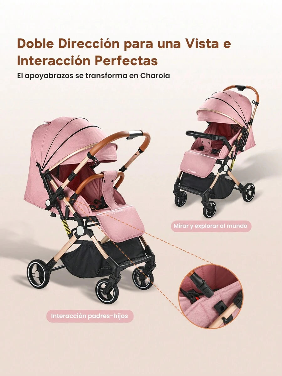 H HIBOBI Cochecito de bebé reversible