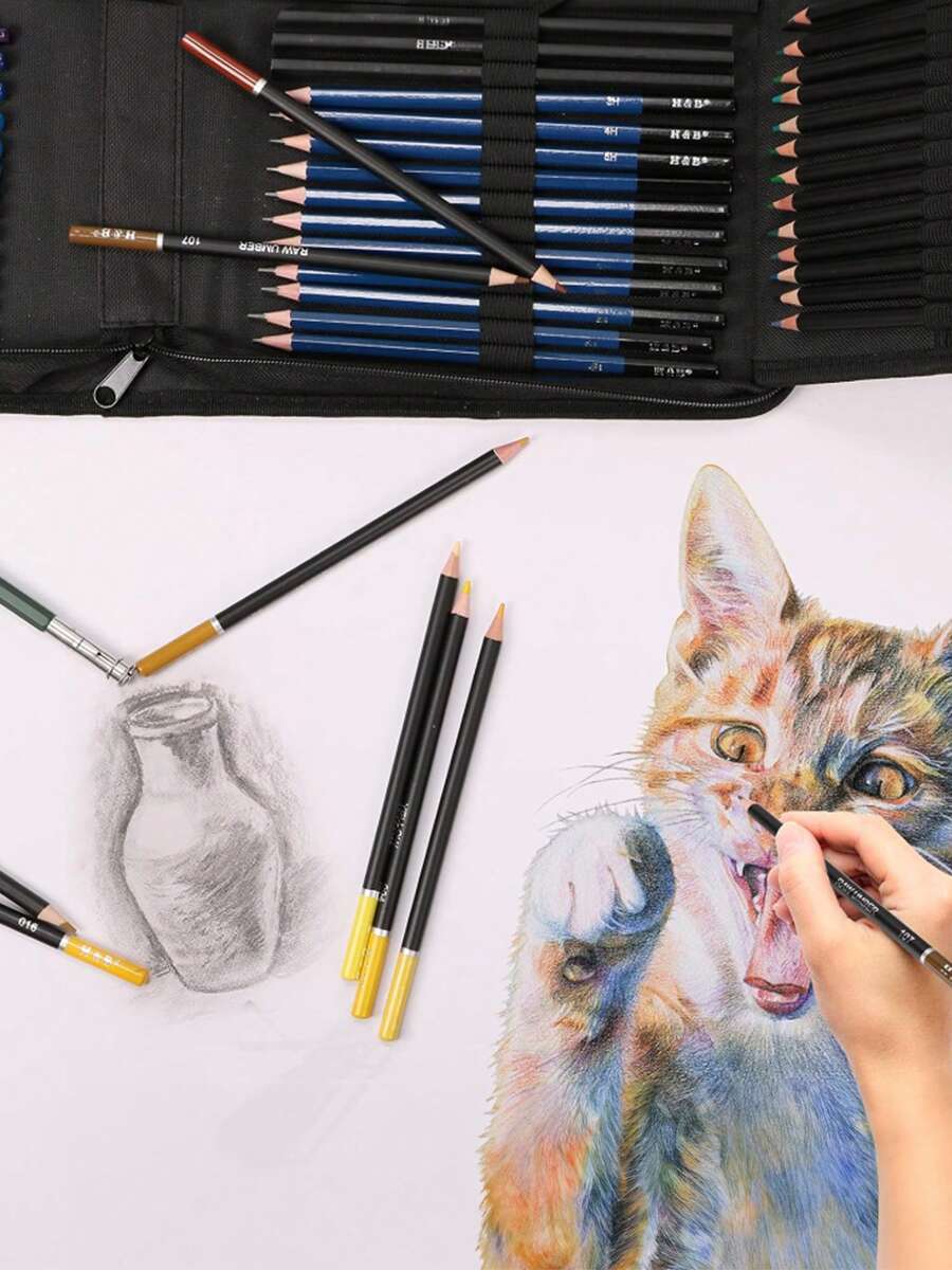 Set de 145 lápices de dibujo profesionales