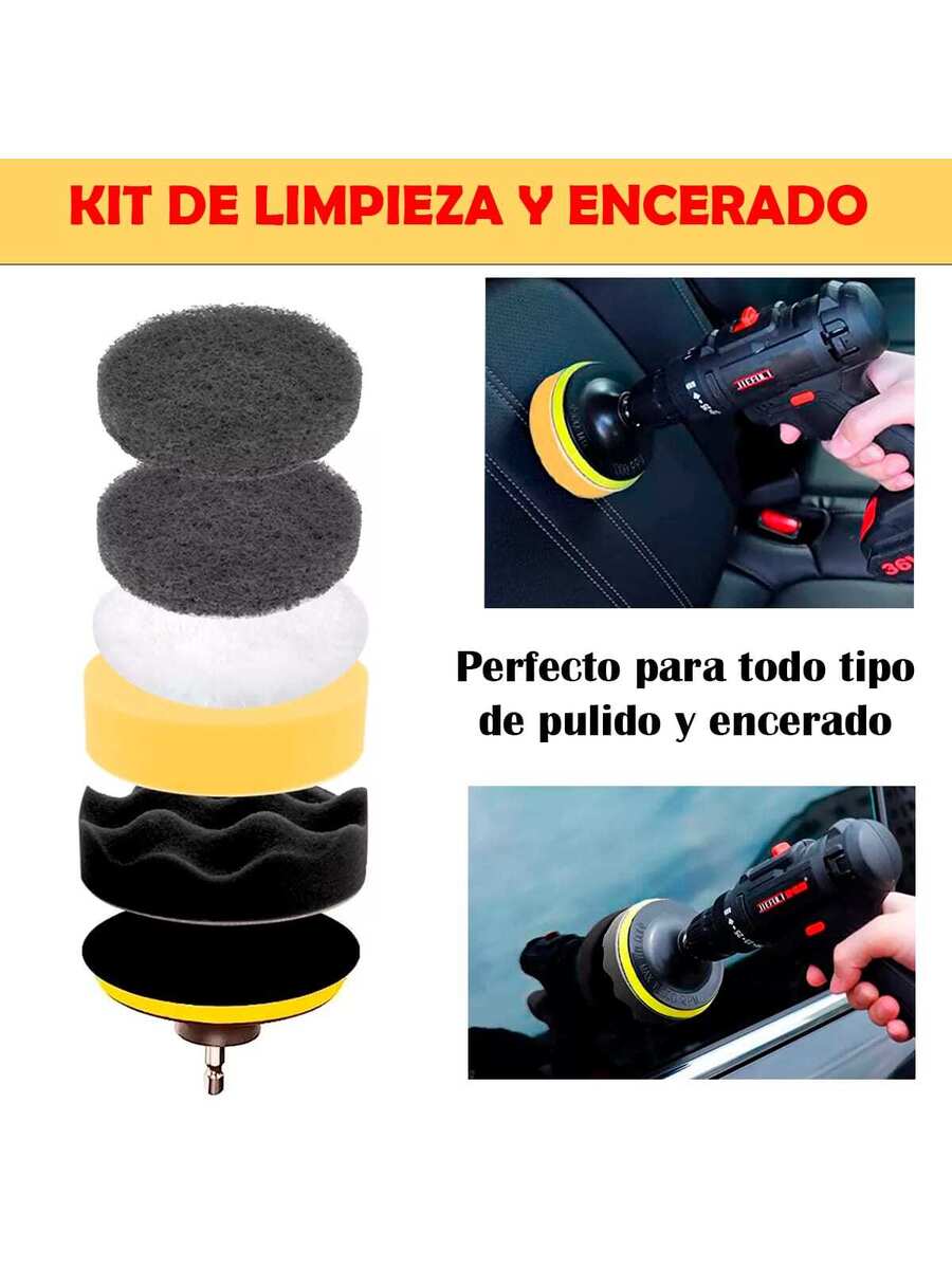 Kit 26pz Limpieza Coche Cepillo De Taladro Electrico Pulidor