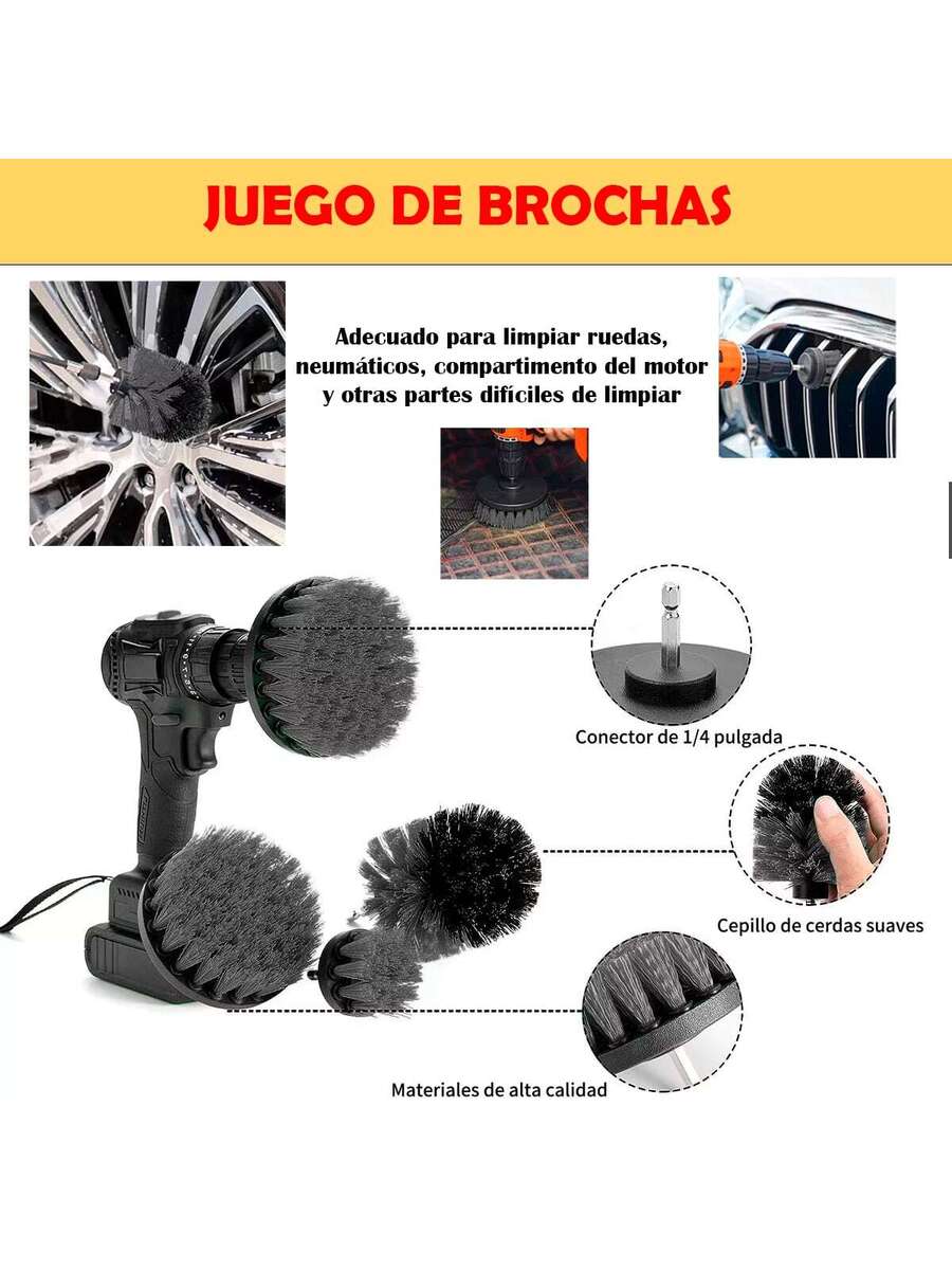 Kit 26pz Limpieza Coche Cepillo De Taladro Electrico Pulidor