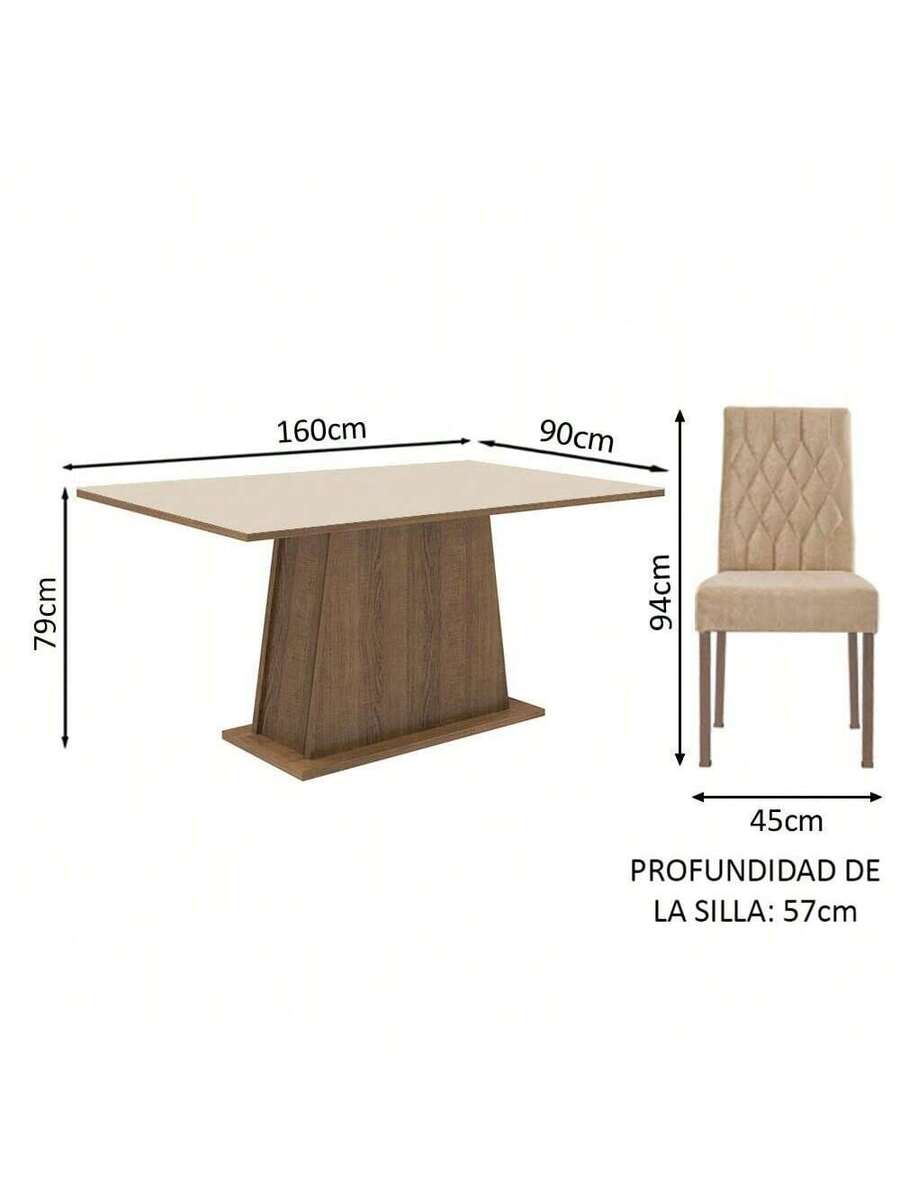Juego De Comedor Con Mesa Y 6 Sillas